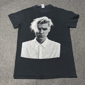 Justin Bieber Purpose World Tour Staff Black Shirt Size S 2016 Faded Thrashed